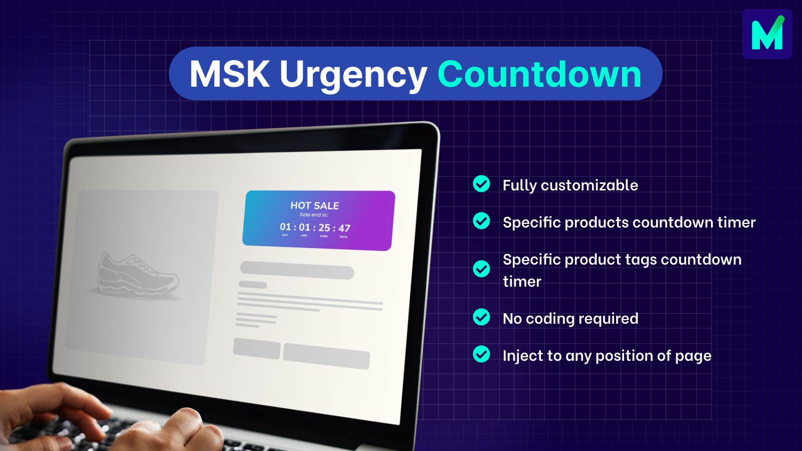 MSK Urgency Countdown Timer List features