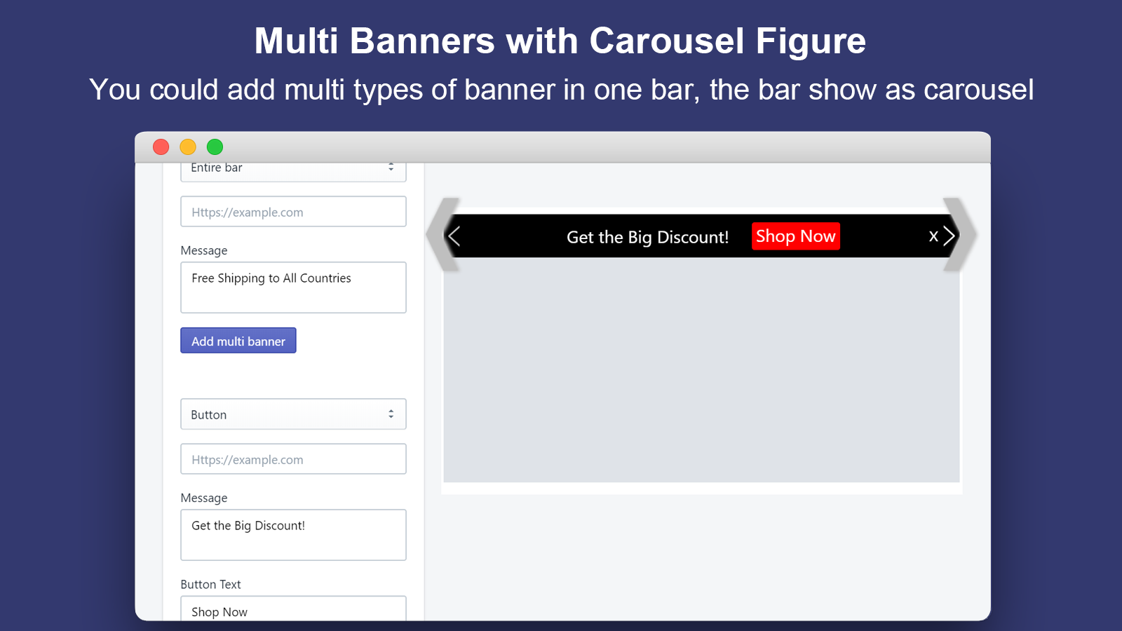 Multi Banners with Carousel Figure_Announcement Bar&GDPR Consent