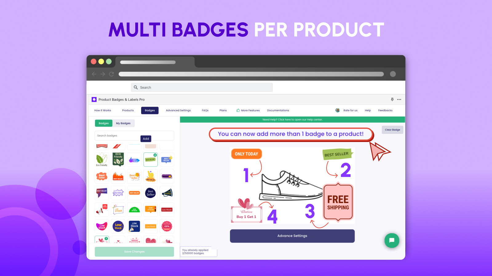 Multiple Badges Per Product