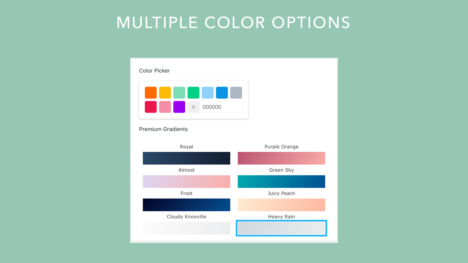 Multiple color picker for your sidebar