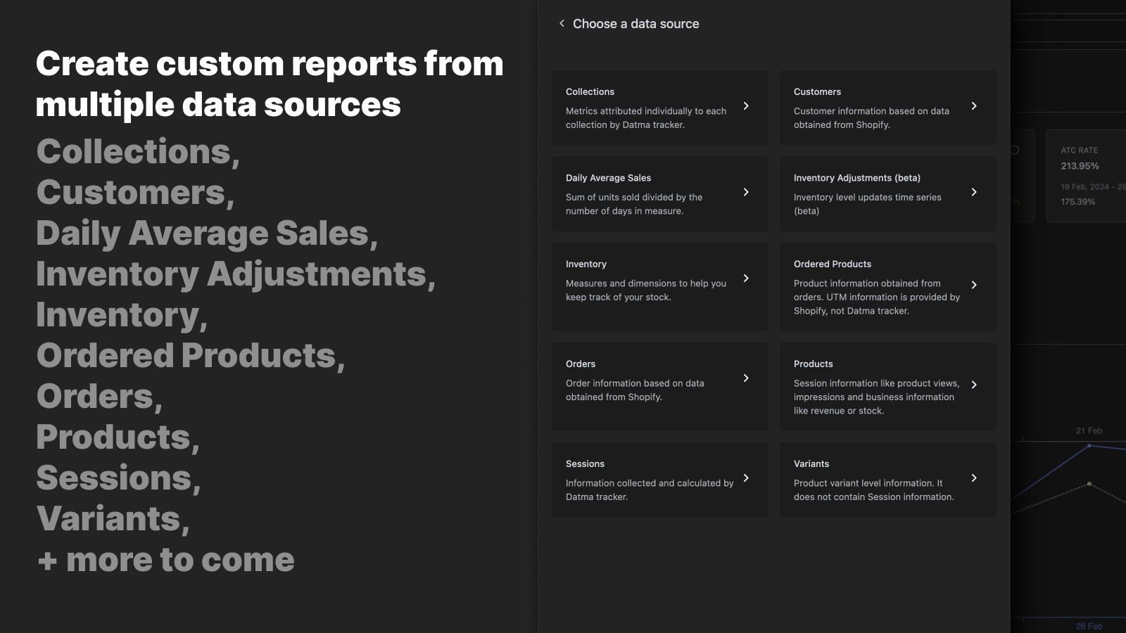 Multiple data sources for custom reports