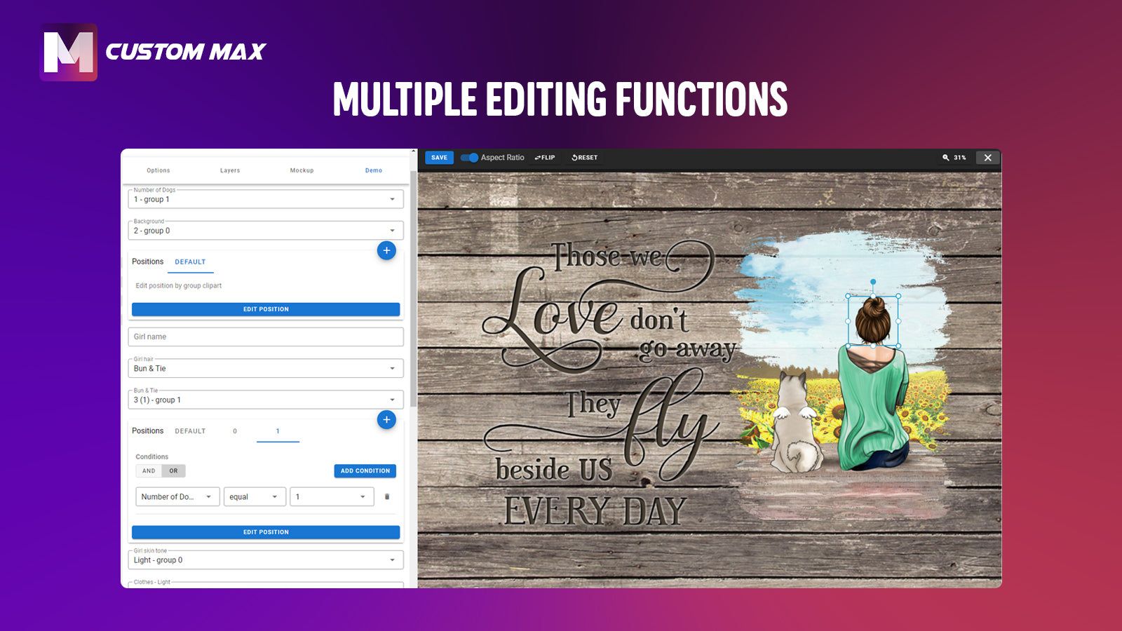Multiple editing functions