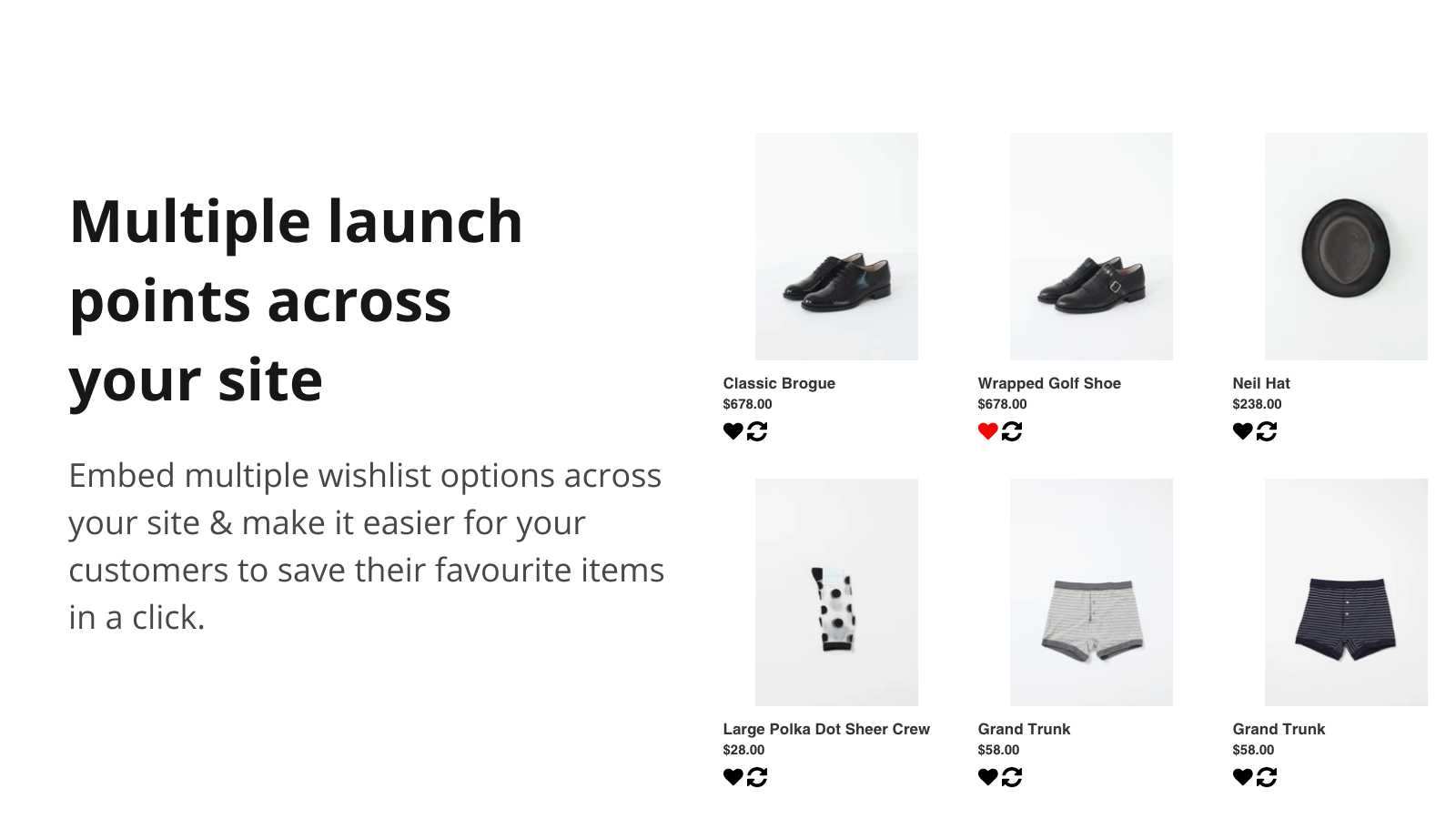 Multiple launch points across your site