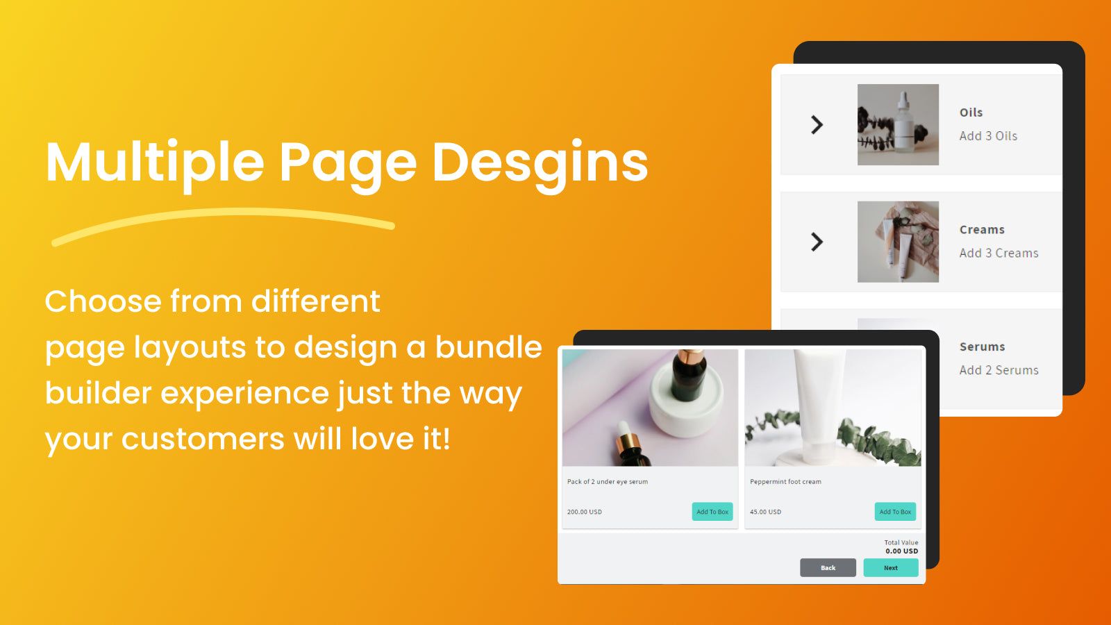 Multiple page designs