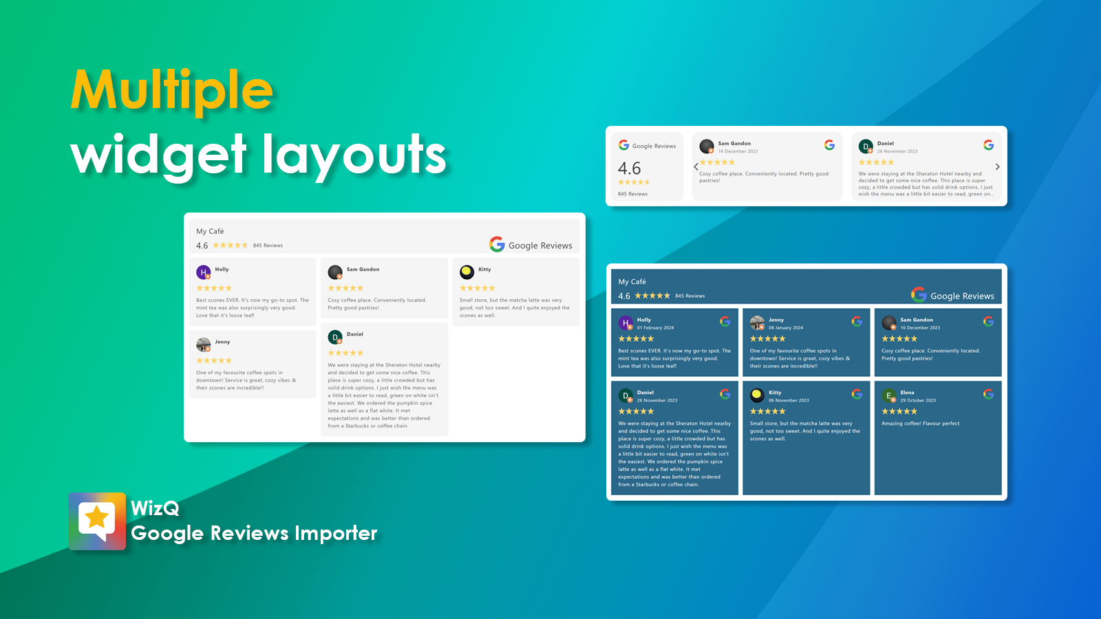 Multiple widget layouts to match your style