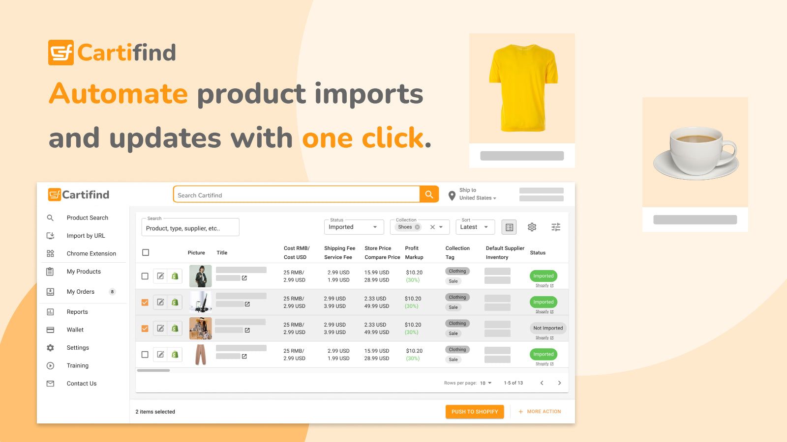 My Products - Cartifind saved product lists