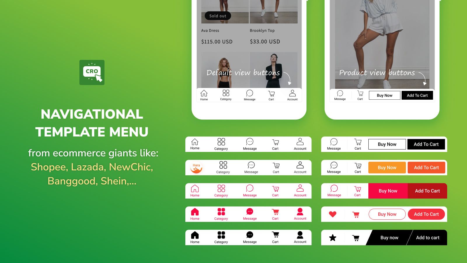 Navigational template menu from the famous ecommerce sites