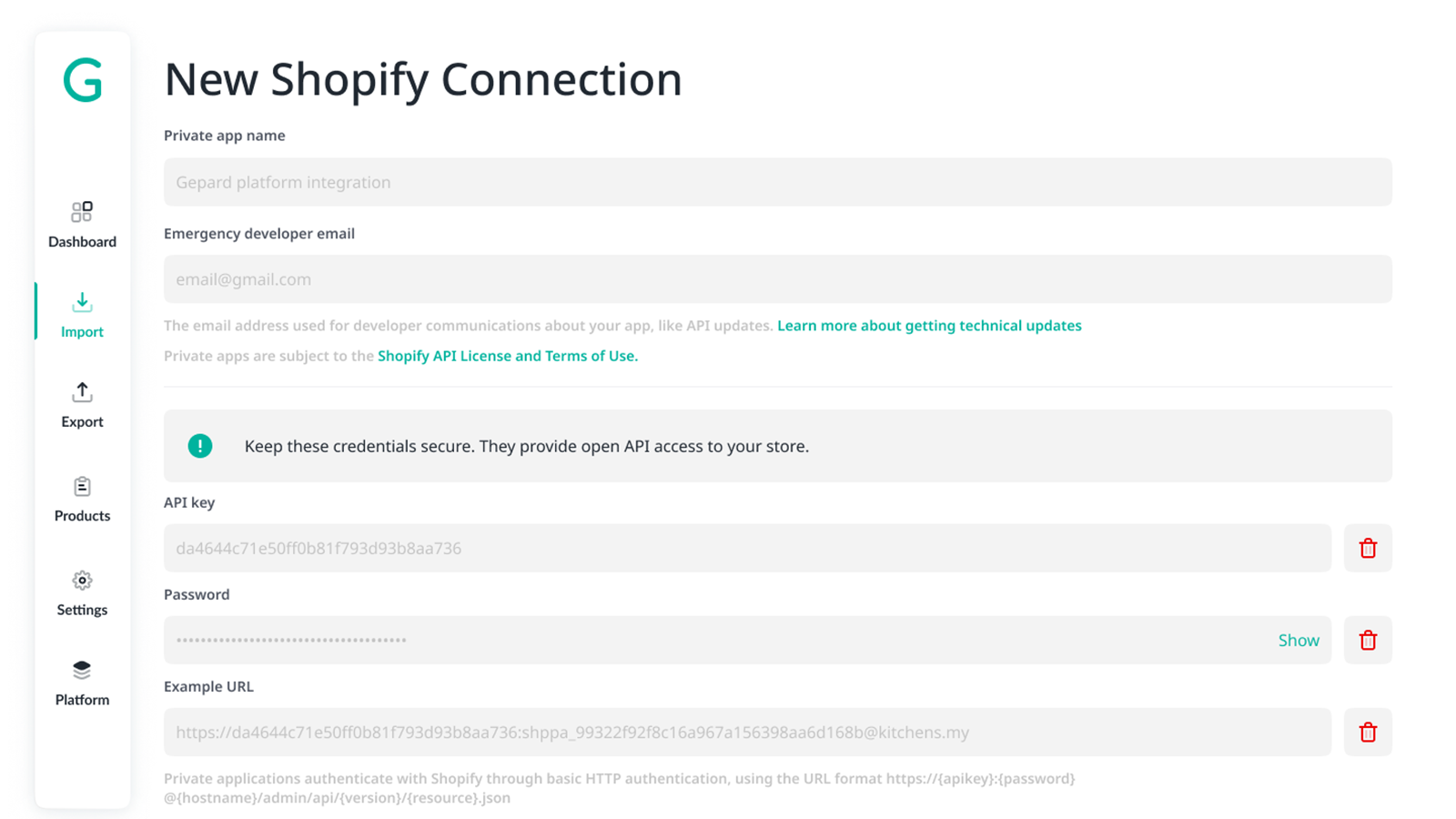 New Shopify Connector - Gepard PIM Solution