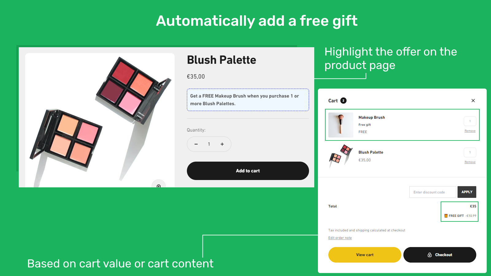 Offer a free gift with purchase to increase conversion