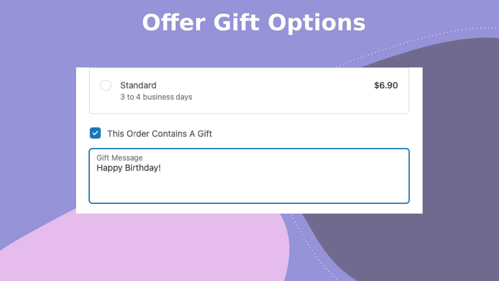 Offer Gift Options