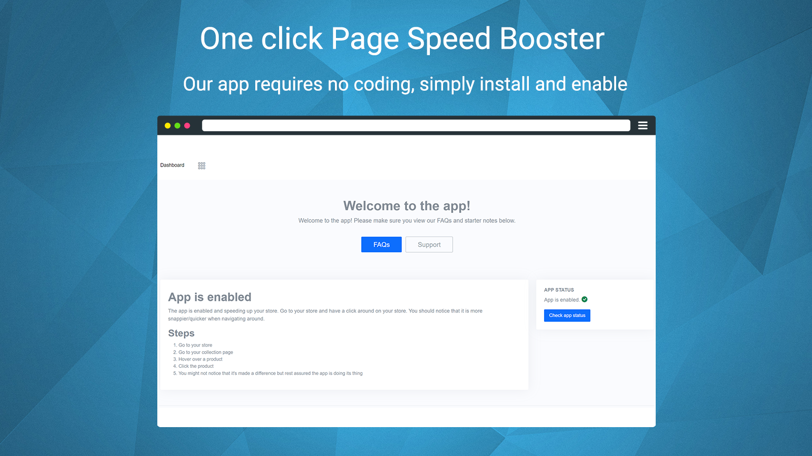 One click page speed boost