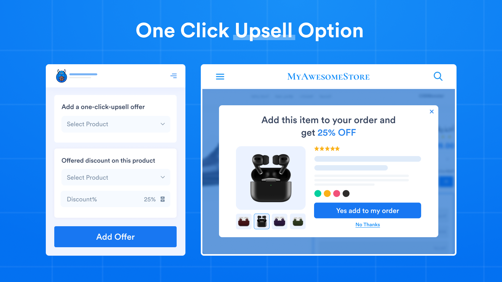 one click upsell option 