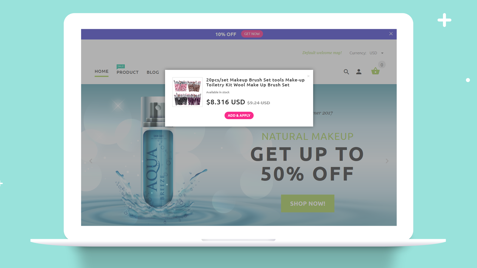 one click upsell product coupon auto promotion like a pop ups