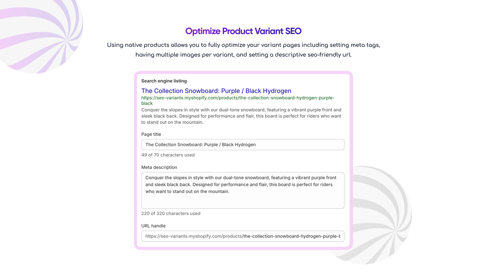 Optimize product SEO