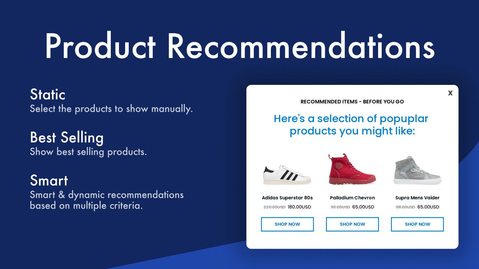 Optinger - Product Recommendation Pop Up, Cross-Sell, Up-Sell