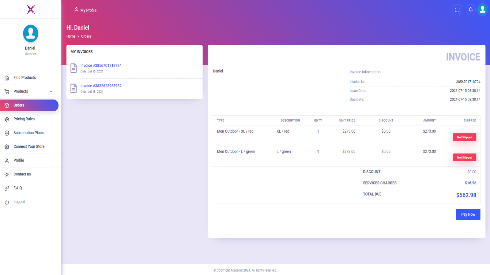 Order Fulfillment Page Overview