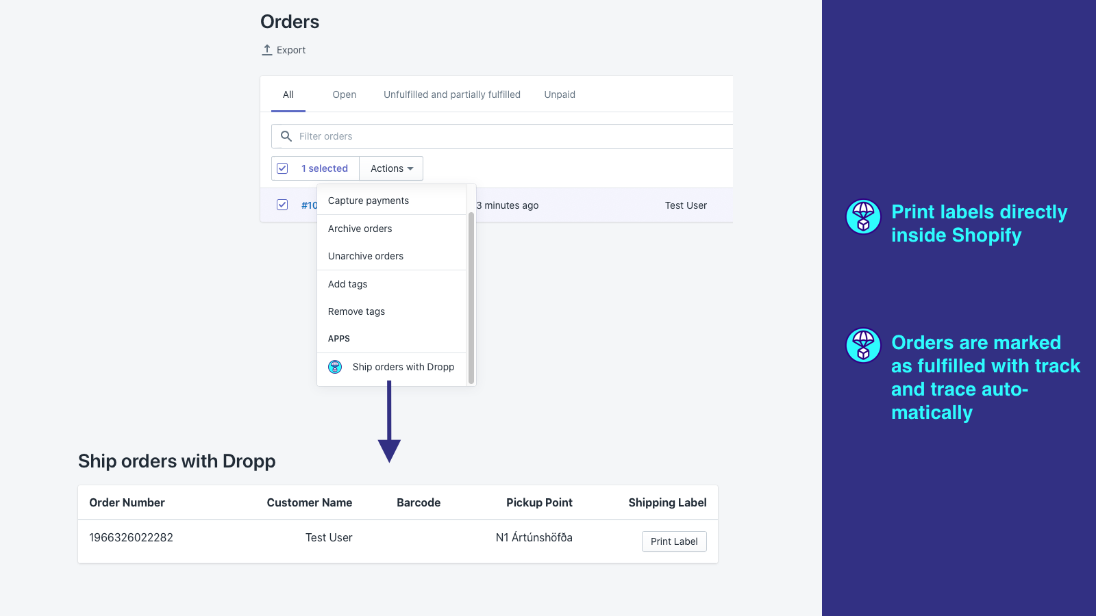 Order labels and fulfill orders inside Shopify