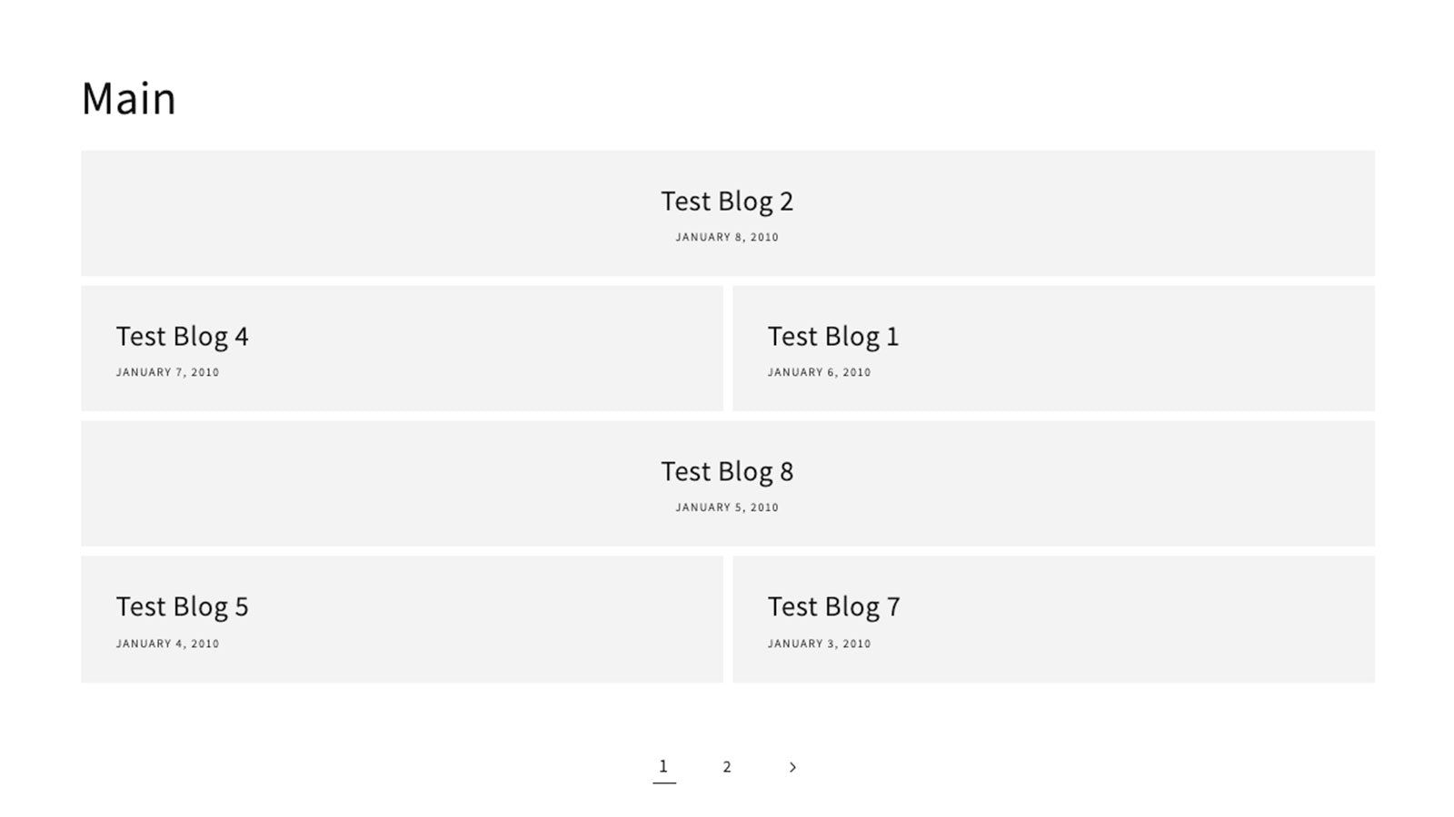 Order of blogs is reflected on the store front