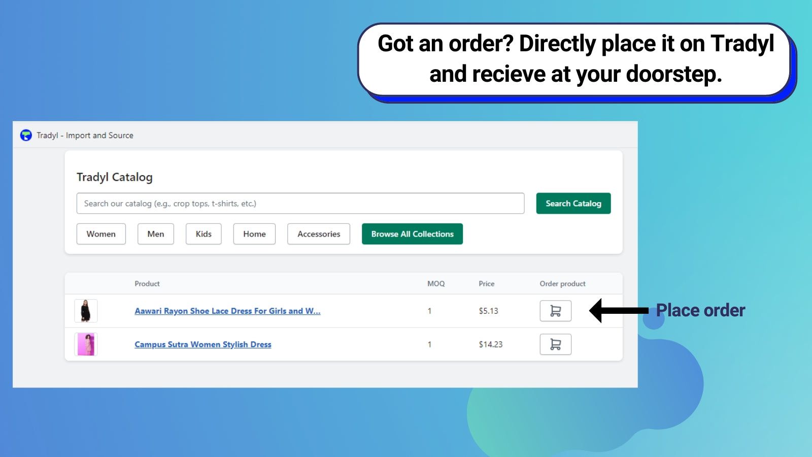 Order products directly for seamless order management process