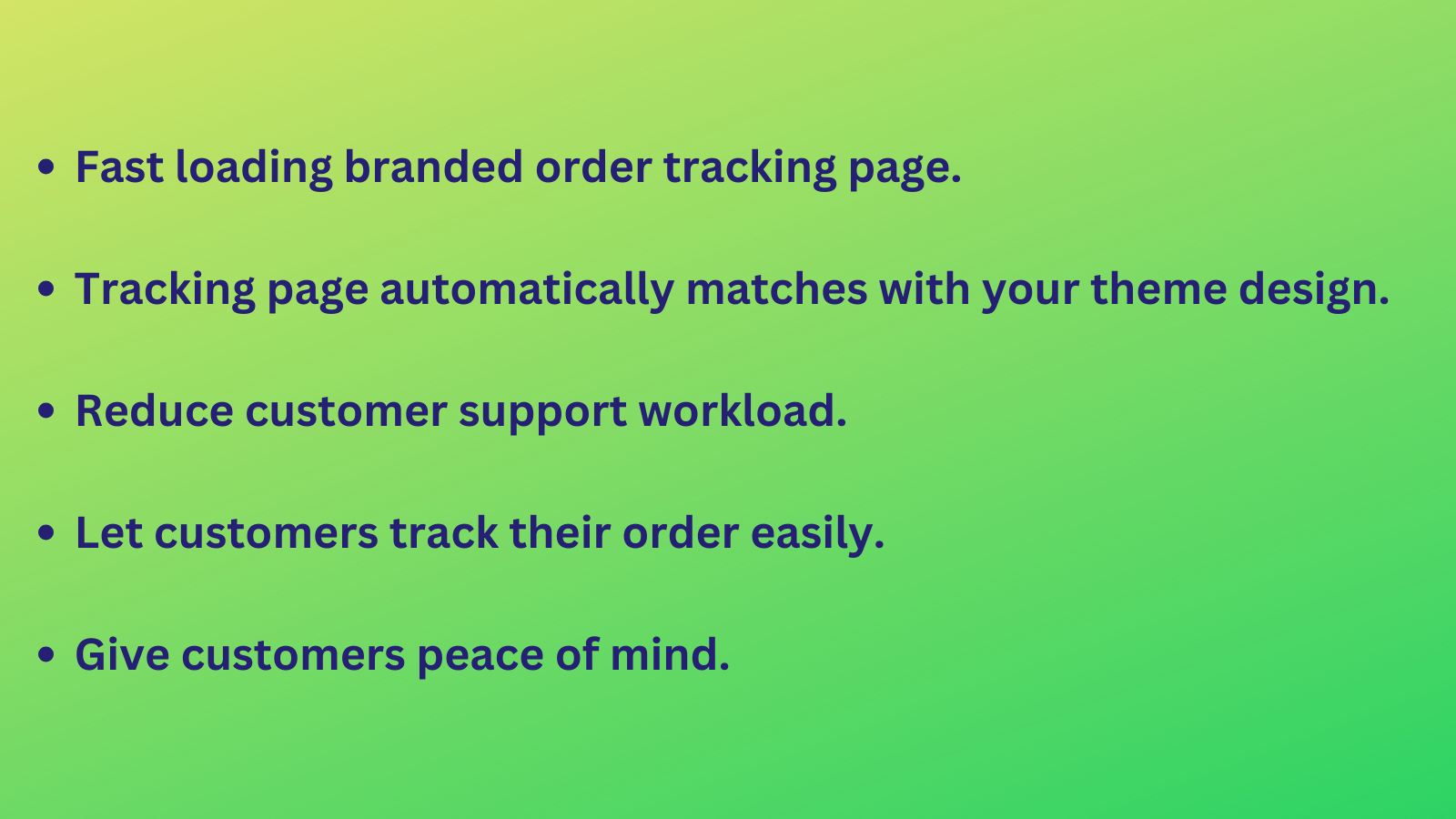Order Tracking / Tracker Features