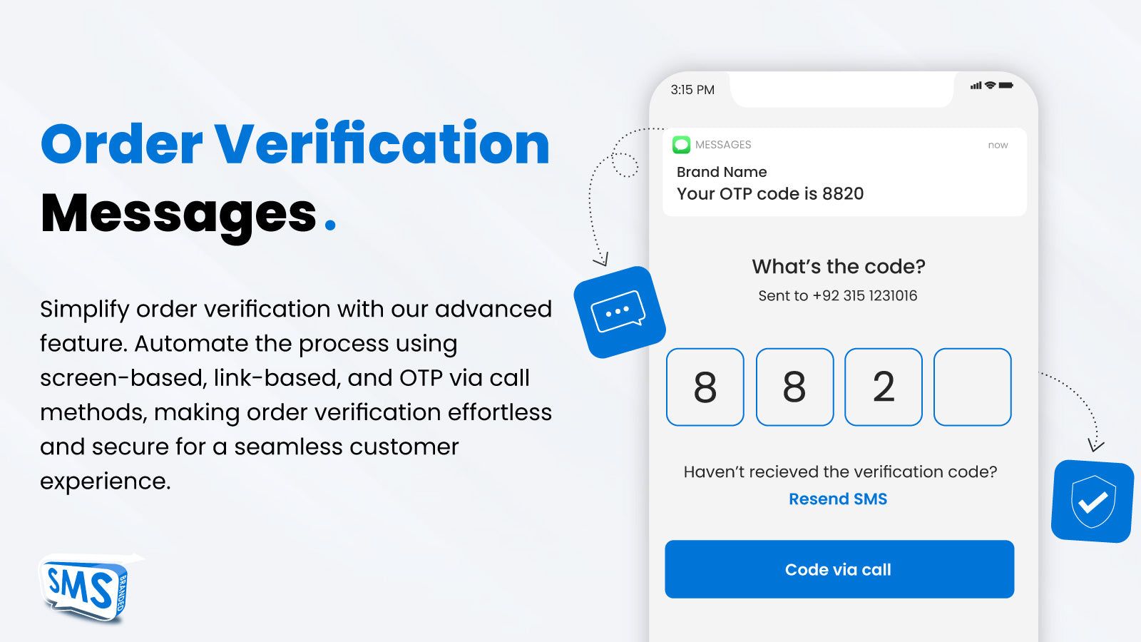 Order Verification OTP - Branded SMS Pakistan