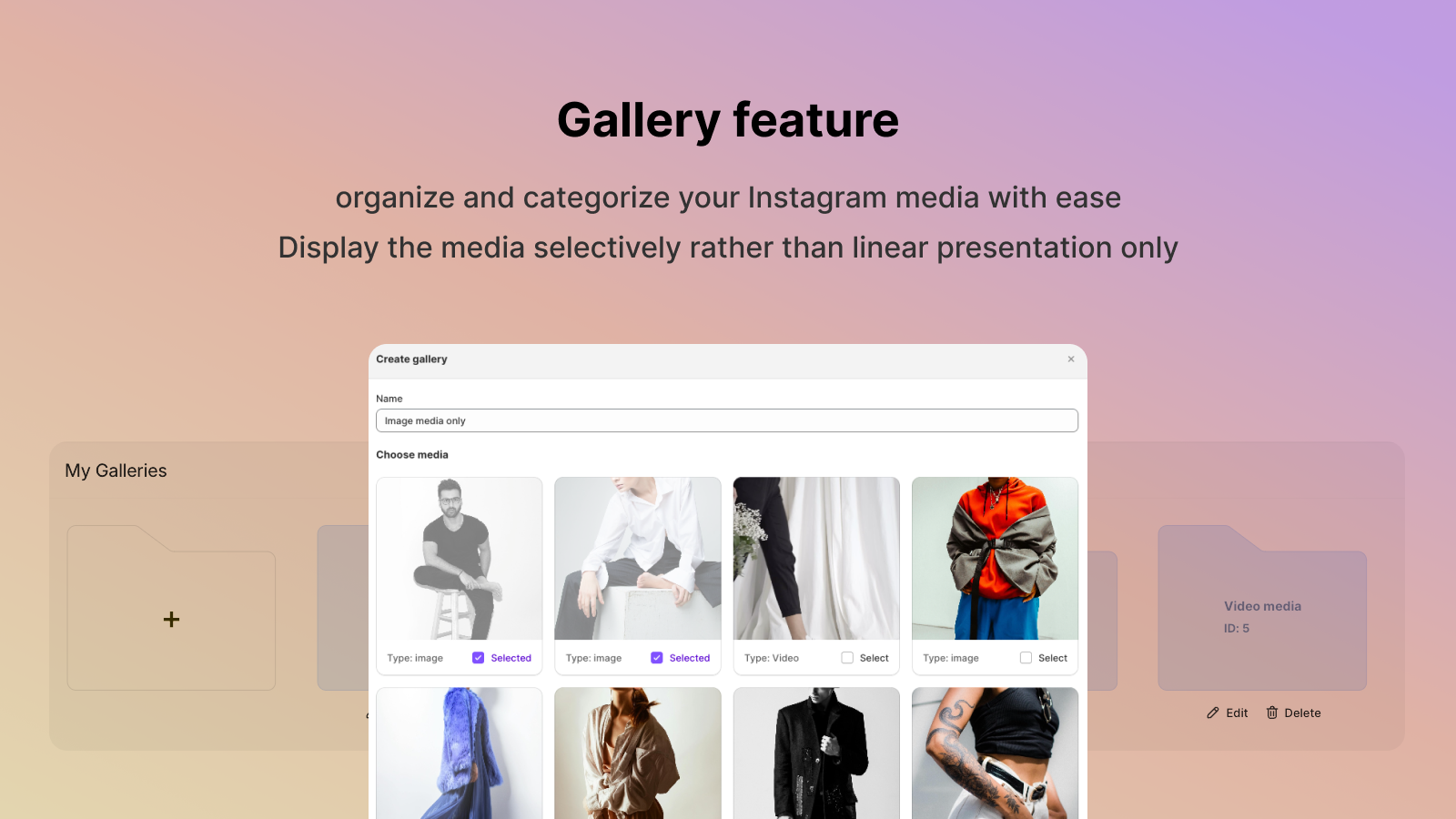 Organize and categorize your Instagram media with ease