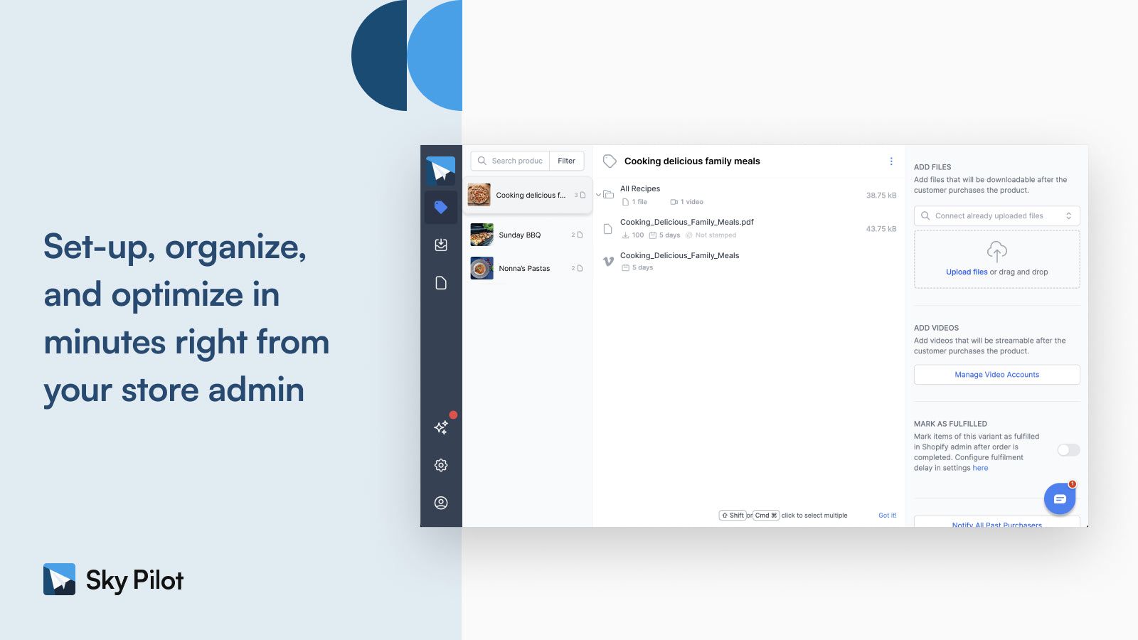 Organize multiple files into customizable folders and playlists.