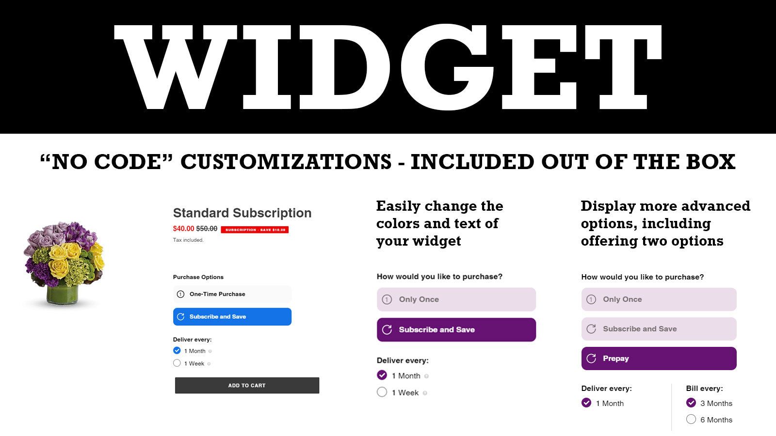 Our storefront widget looks great and can be customized easily!