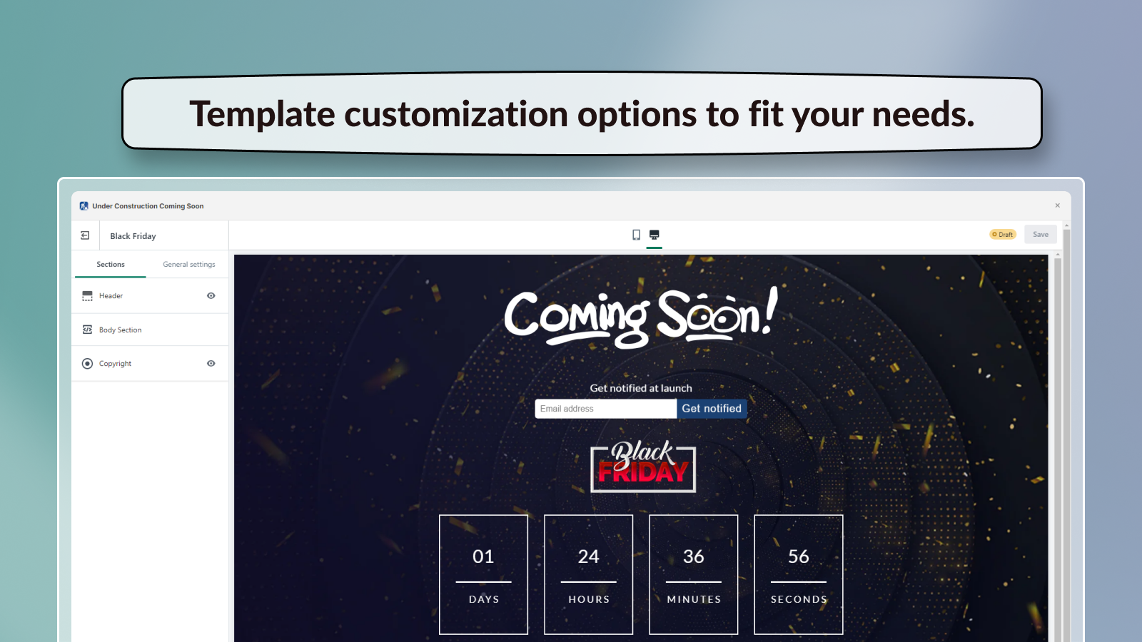 Password protected coming soon landing page for maintenance page