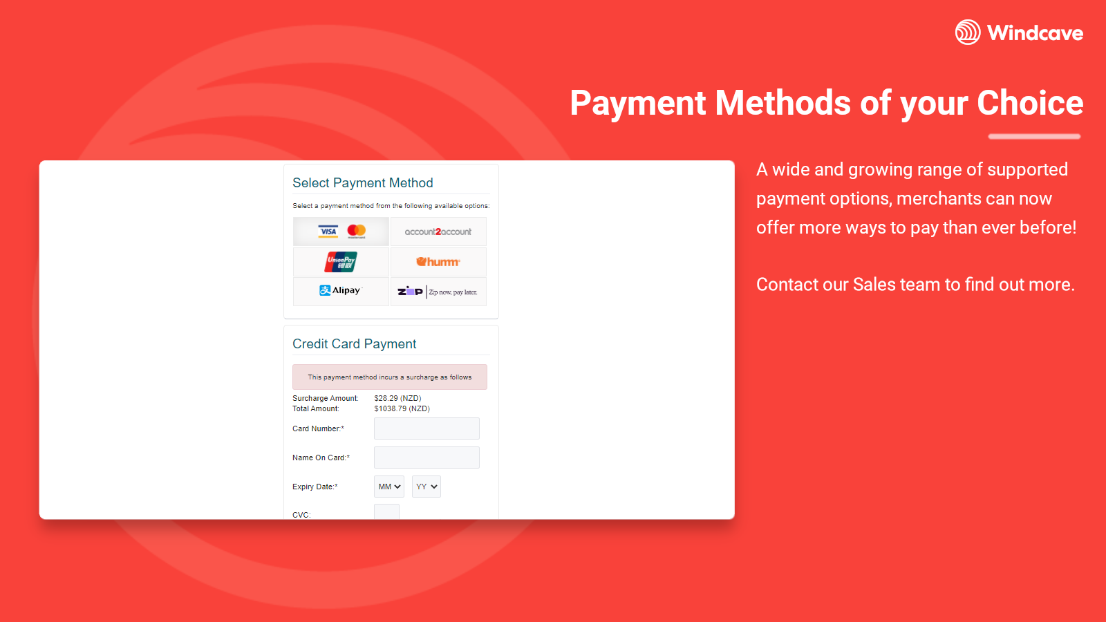 Payment Methods of your Choice