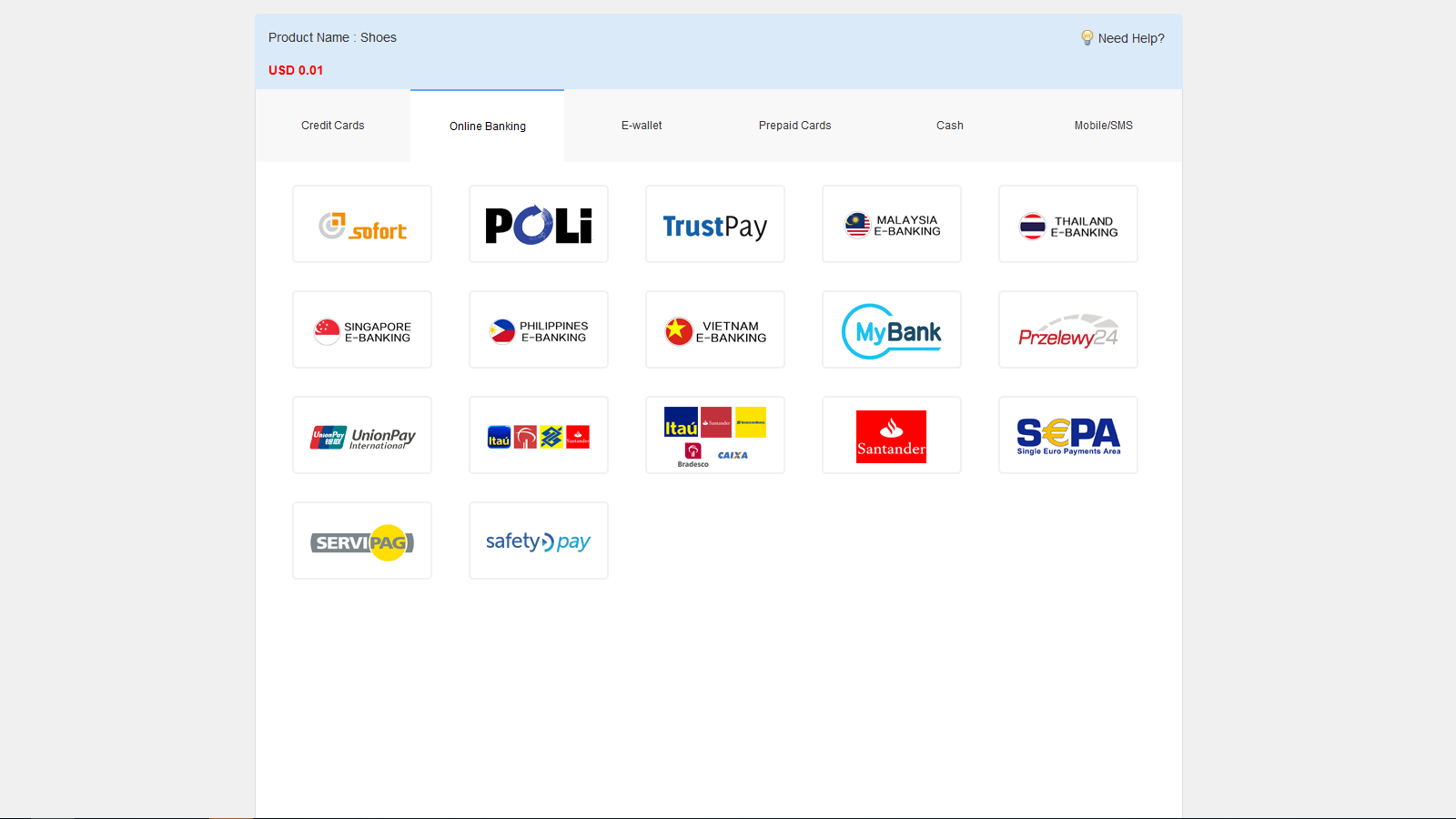 PaySafeCard payment page.