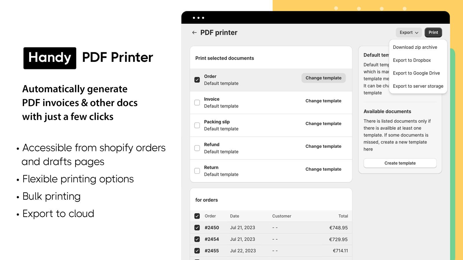 PDF invoice printer