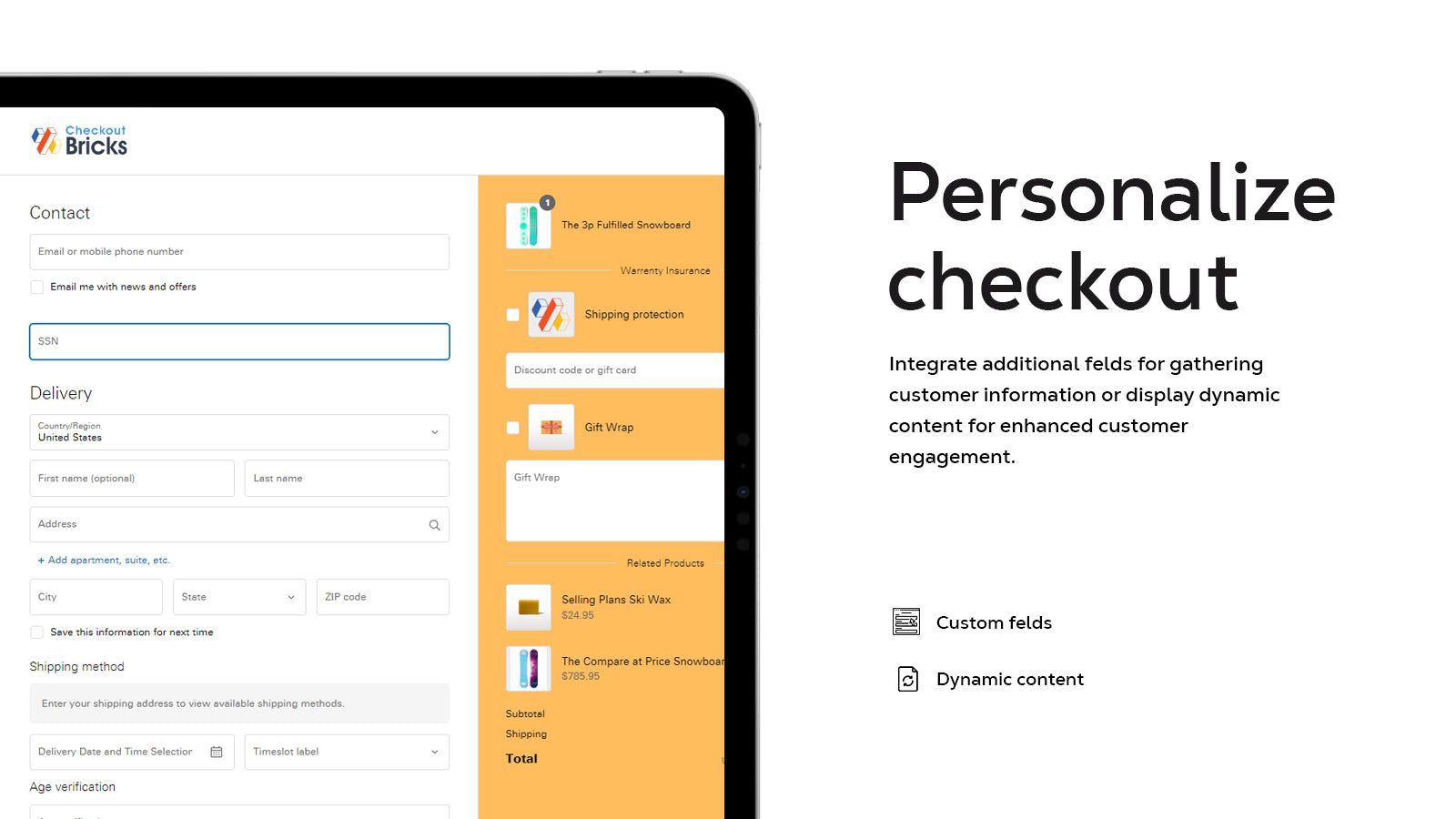 Personalize checkout