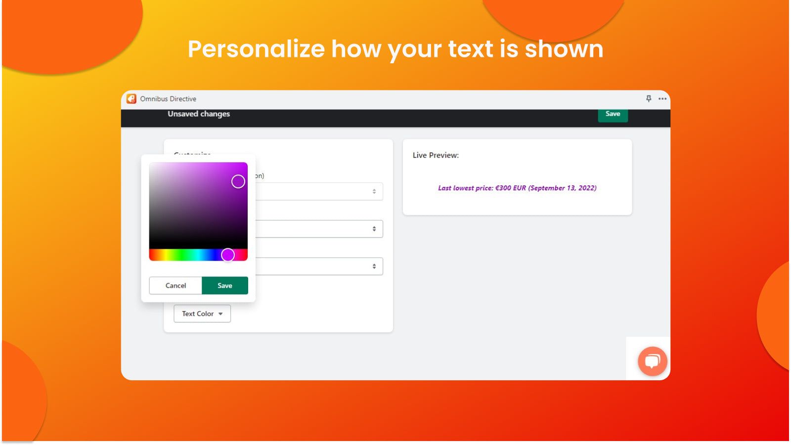 Personalize how your text is shown