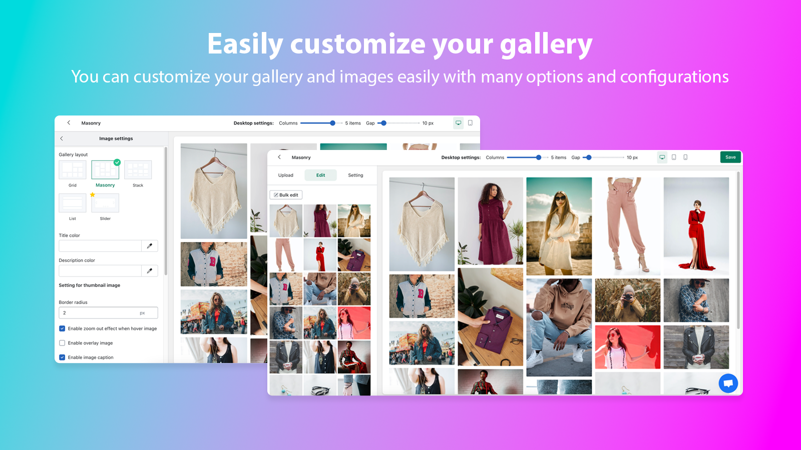Photo gallery easy to customize