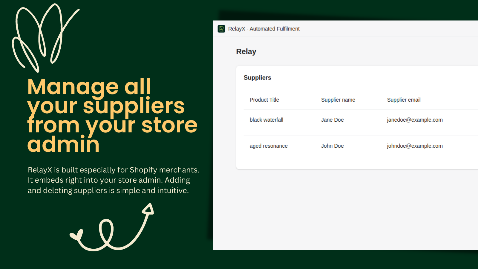 Picture of the Relay Merchant dashboard in the Store admin