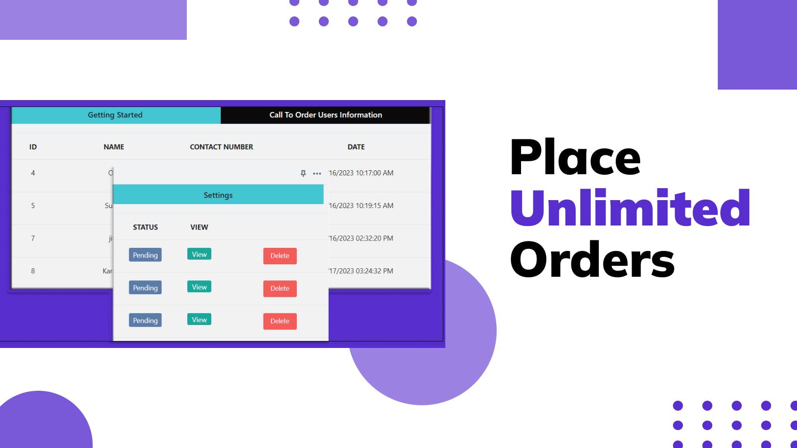 Place Unlimited Orders 
