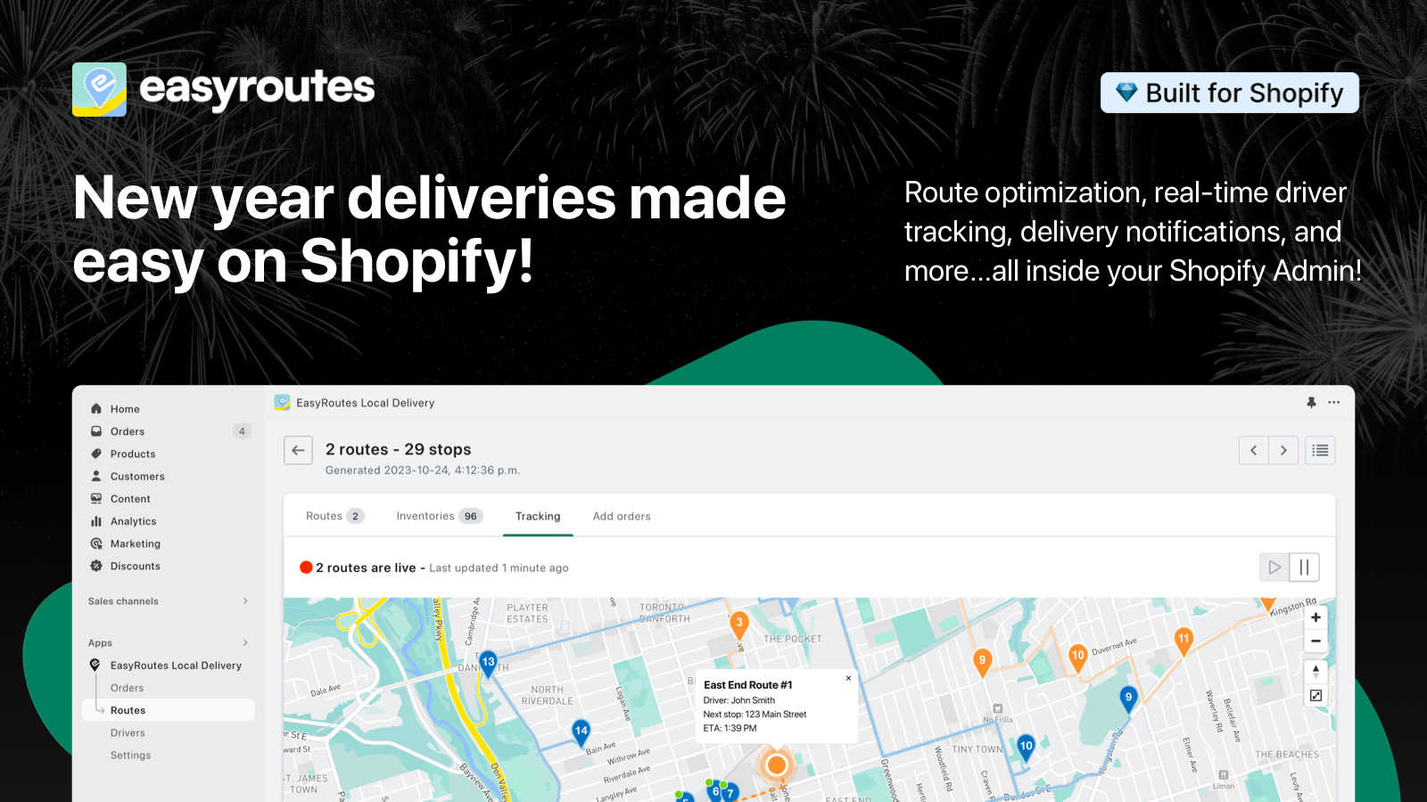 Plan optimized delivery routes, assign and schedule deliveries