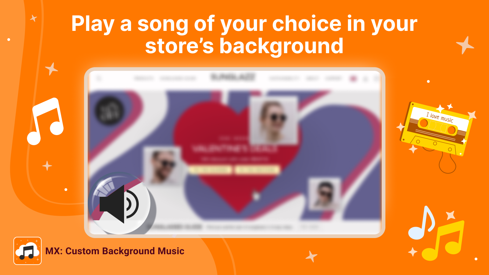 Play your own background music/audio/song in your store