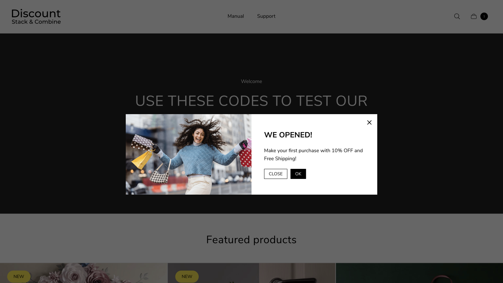 Popup Store front end