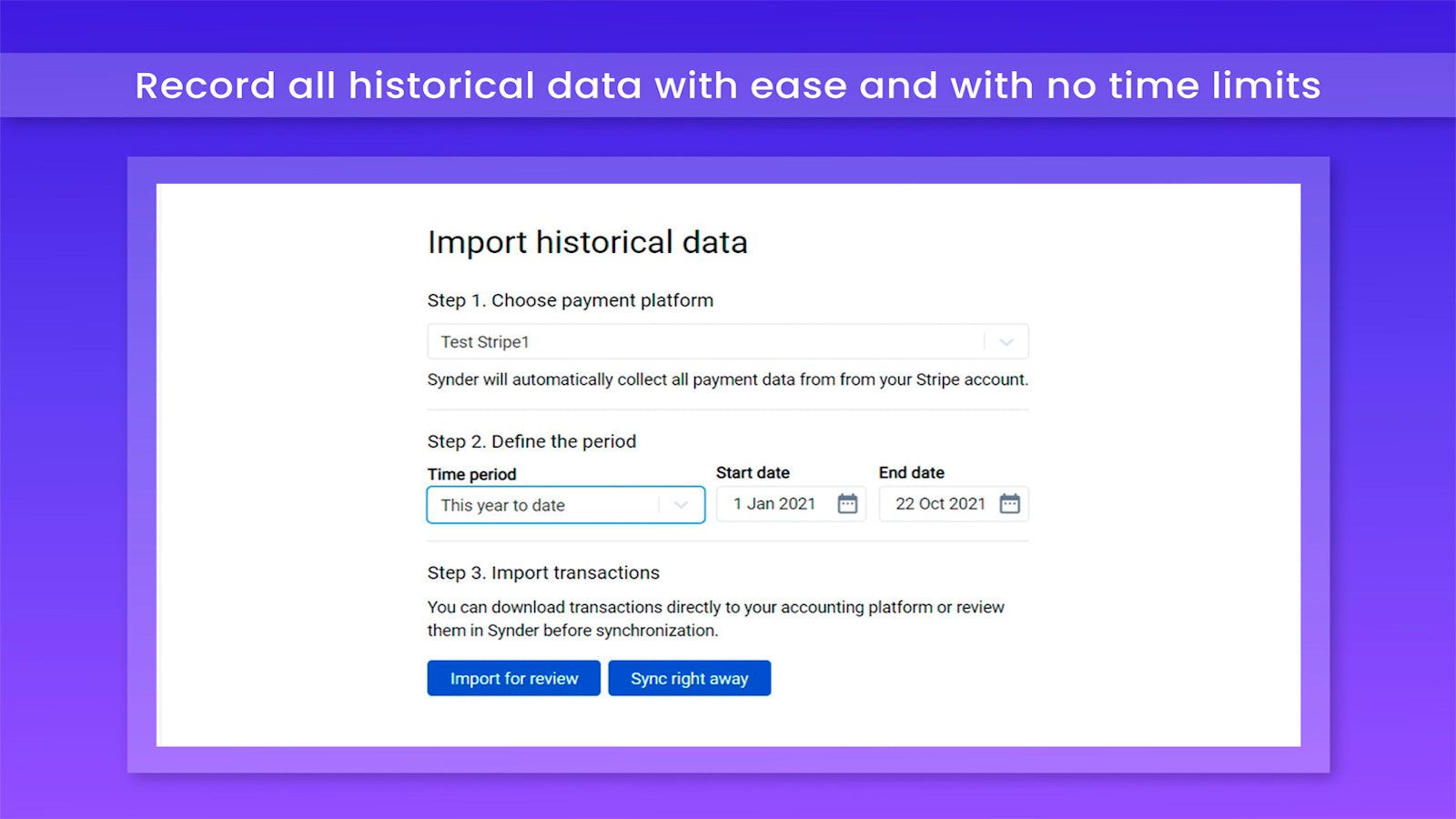 Post historical data with easy and with no time limits