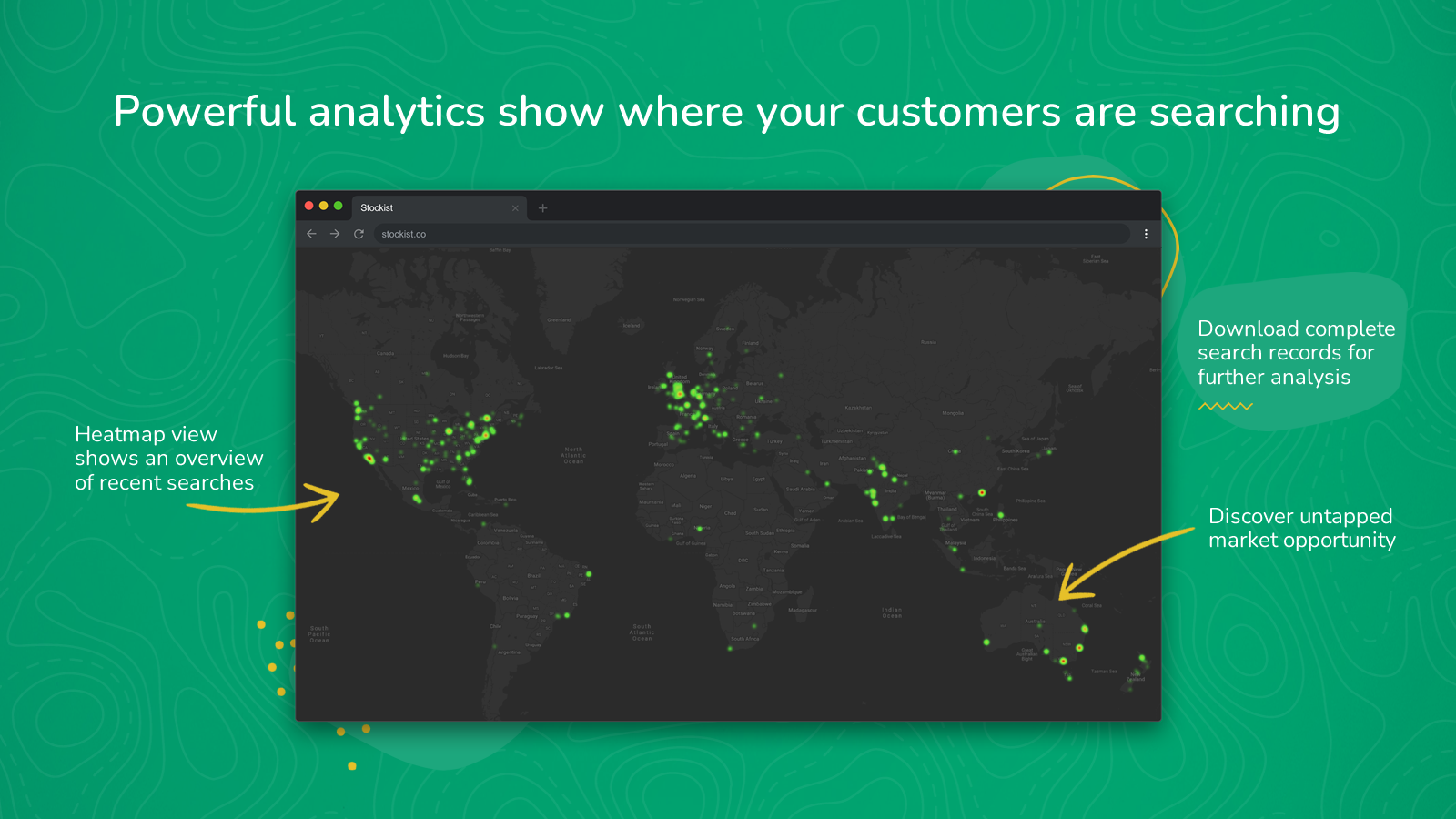 Powerful analytics show where your customers are searching