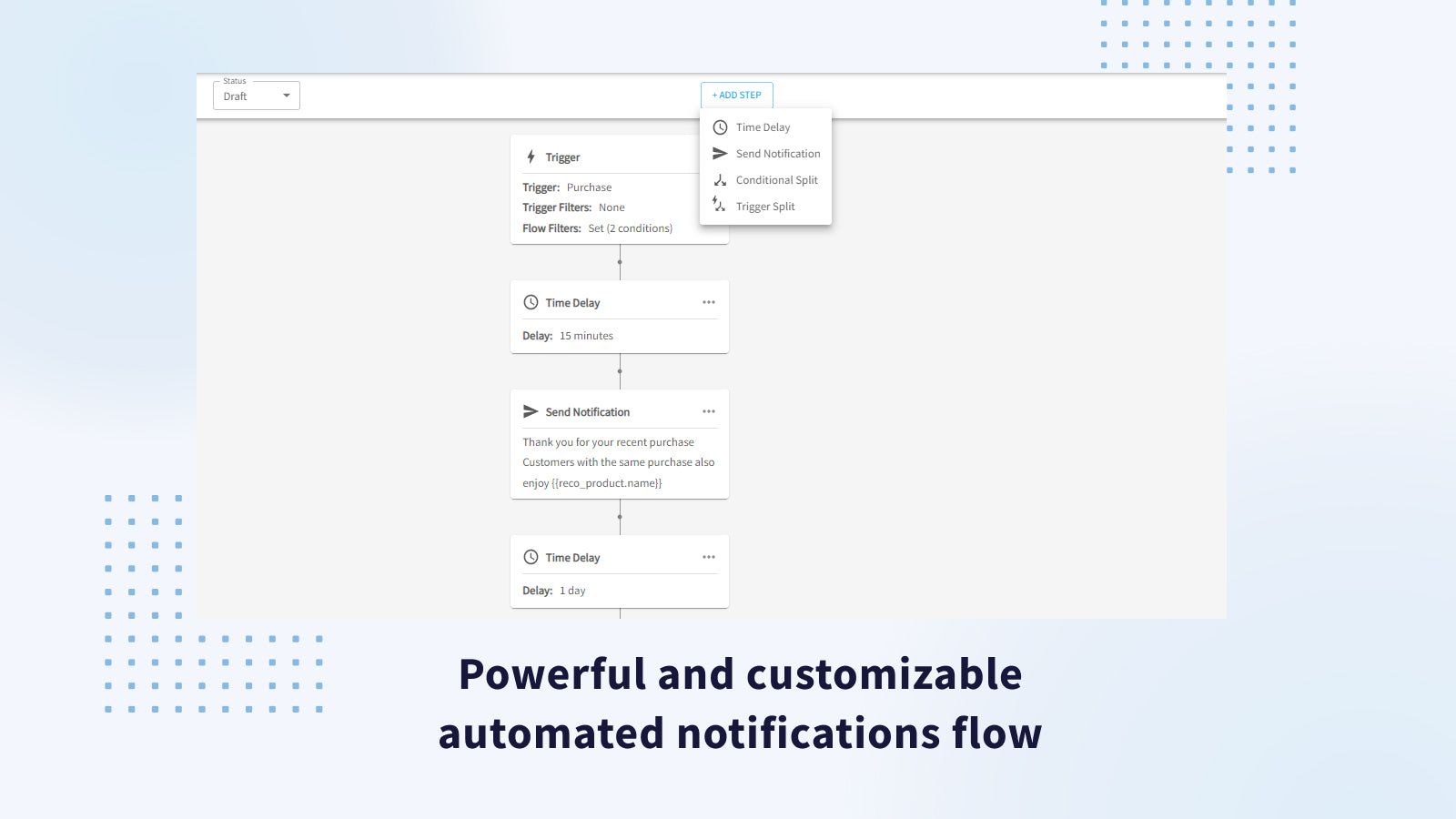 Powerful and customizable automated notifications flow