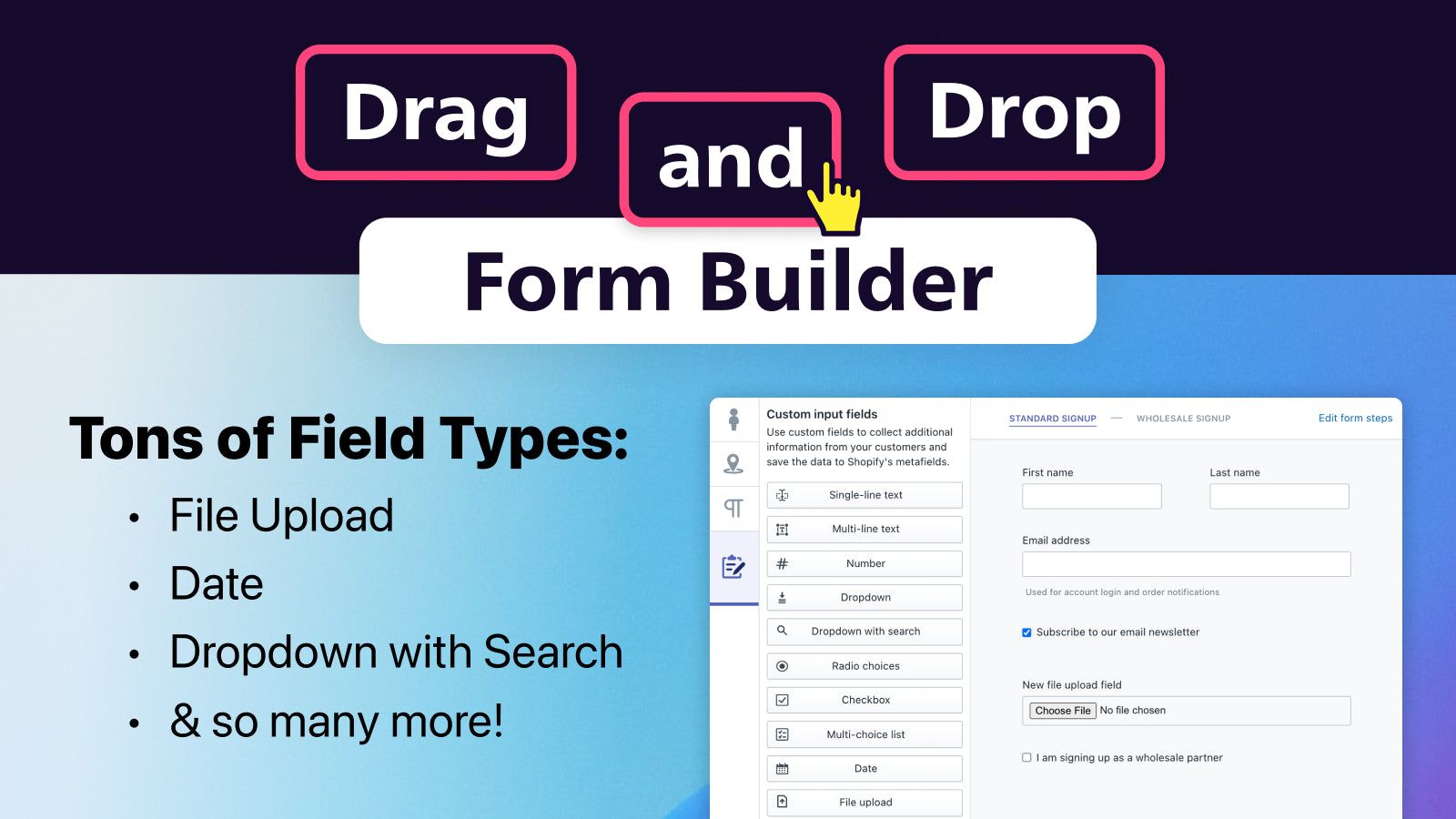 Powerful drag and drop form builder