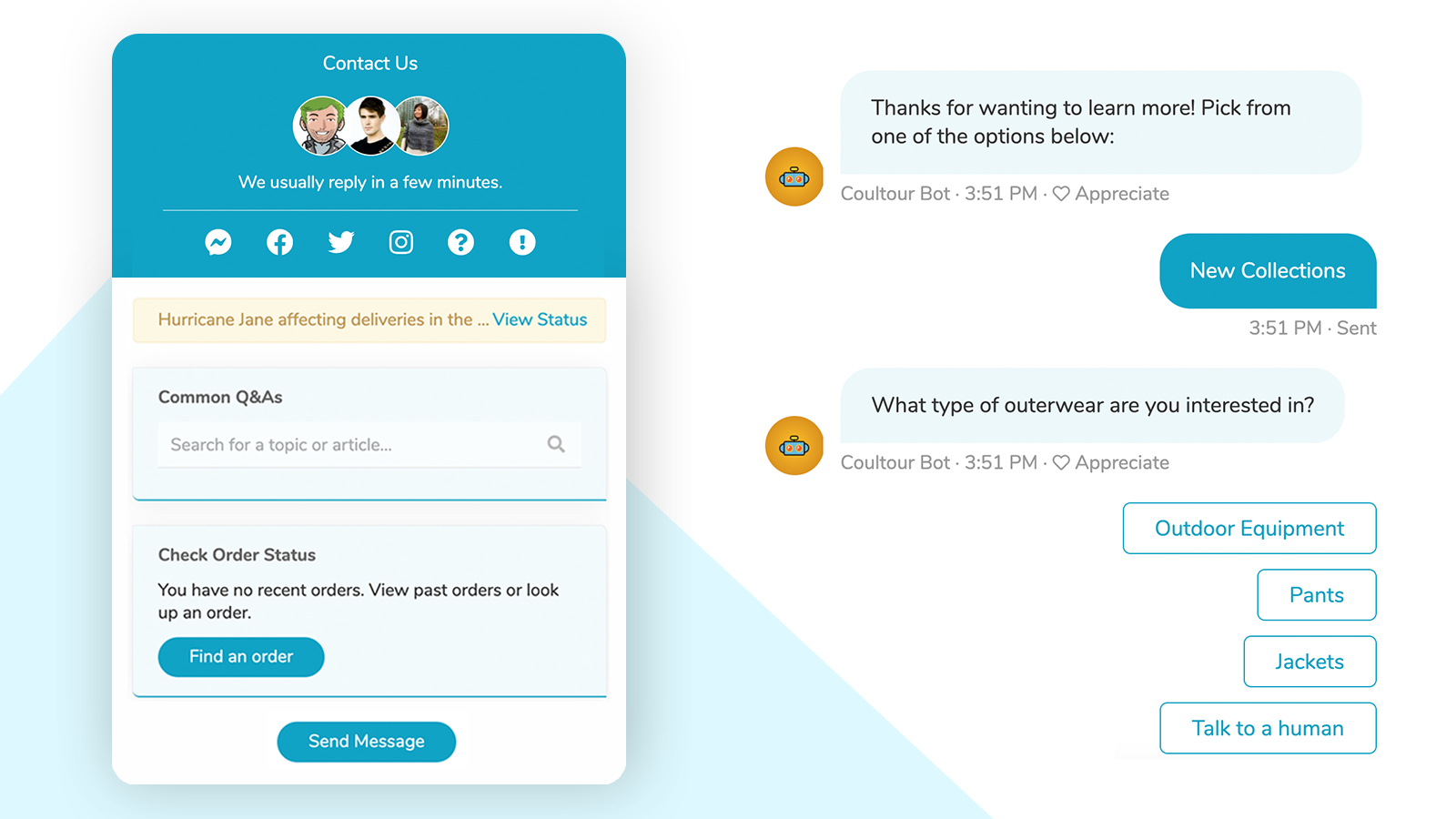 Powerful live chat and chatbots designed for eCommerce.