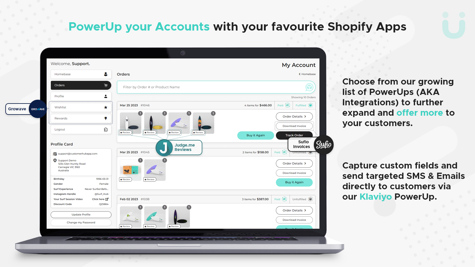 PowerUp your Accounts with your favourite Shopify Apps