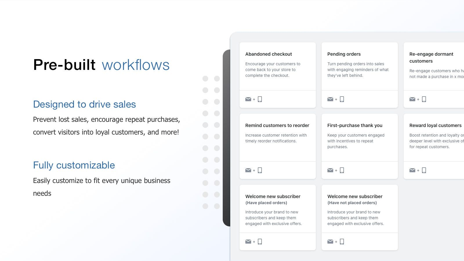 Pre-built workflows / Customer journeys