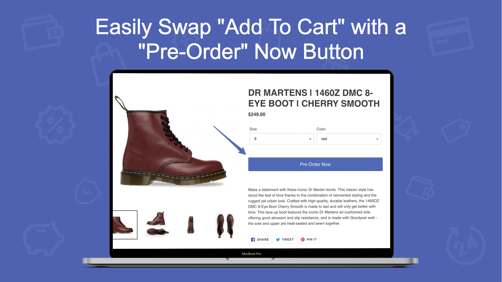 Preorder Boss Swap with Pre-order button for out of stock items