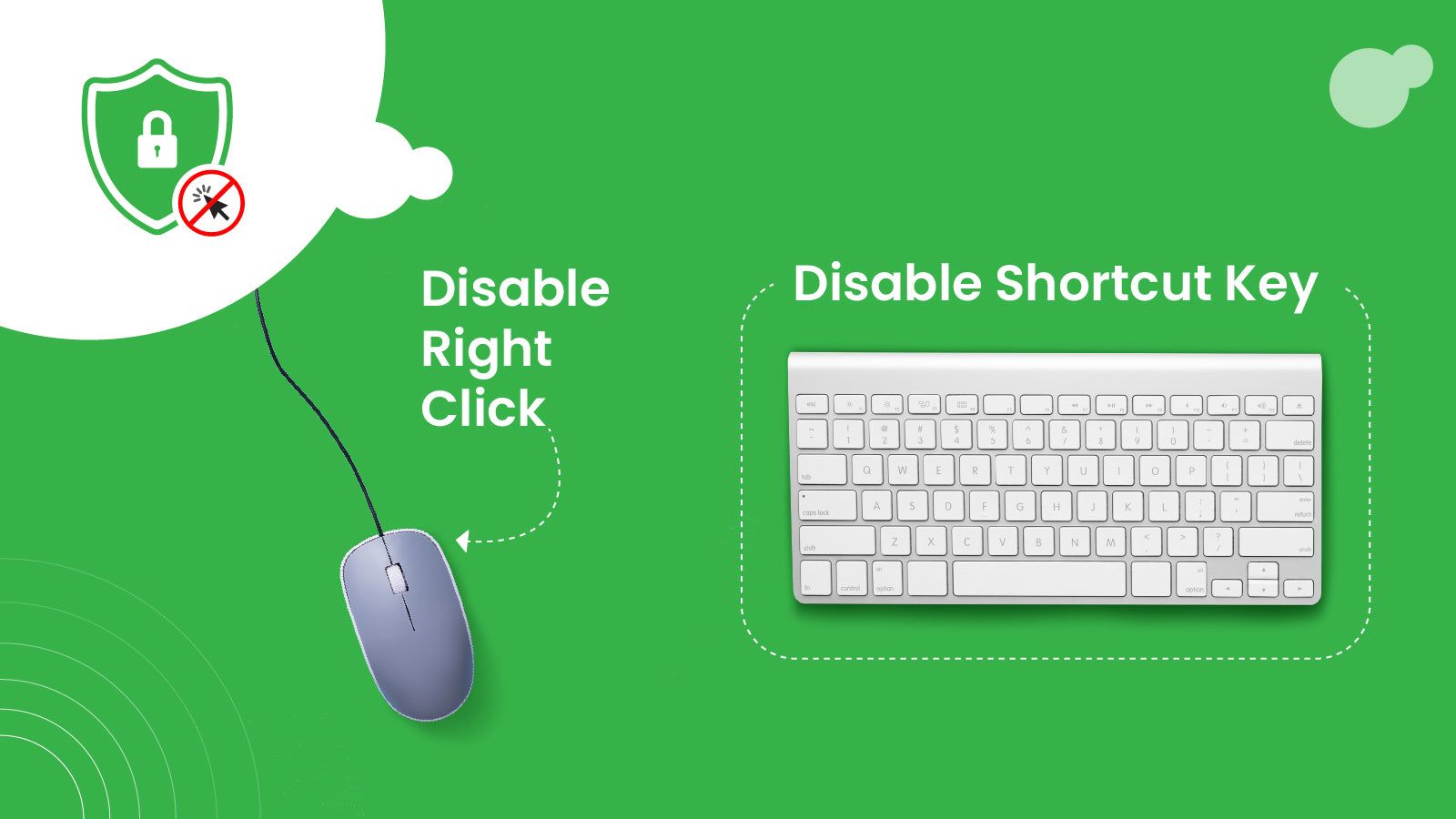 Prevents right click and shortcut keys.