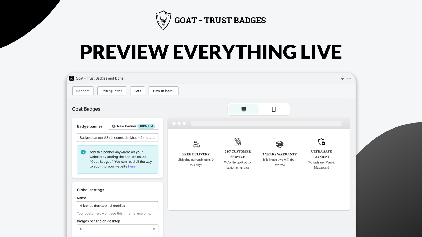 preview everything for your badges